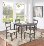 ZUN Classic Stylish Gray Natural Finish 5pc Dining Set Kitchen Dinette Wooden Top Table and Chairs B011P149000