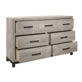 ZUN Attractive Gray Finish 1pc Dresser of 7x Drawers Metal Bar Hardware Premium Melamine Board Wooden B01168630