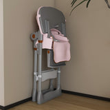 Adjustable Baby High Chair 0-6 Years Portable Infant Feeding Seat with Safety Belt, Silent W2699P299044