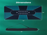 70"35" 10-Player XL Poker Table Mat, Non-Slip Rubber Base Spill-Proof Multi-Spandex Table Top with 18695433
