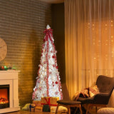 6 FT Fully Decorated Pre-lit Christmas Tree, Pop Up Artificial Xmas Tree with 100 Warm Lights and 34996842