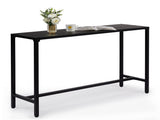 55" Outdoor Bar Table with Adjustable Feet, Rectangle Narrow Counter Height Table, 50542230