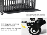 55" Heavy Duty Dog Crate Large Dog cage Strong Metal Dog Kennels and Crates for Large Dogs with 4 W206P453115