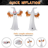 12ft 4pcs LED Lights Giant Scary Ghost Flames and Flashing Red Eyes Inflatable Halloween Decoration 70922330
