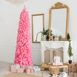 7.5 FT Hinged Christmas Tree, Artificial Pencil Christmas Tree, Unlit Artificial Christmas Pine Tree 28017987