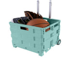 Portable Folding Shopping Cart 55lbs Capacity Mint Color Collapsible Grocery Cart Lightweight 34915630