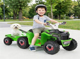 2 in 1 Kids Ride On ATV with Removable Trailer, 6V Electric Quad for Toddlers Ages 3 Green 27828029