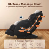 ZUN Deluxe Massage Chair, Full Body Zero Gravity Recliner with AI Voice Control, SL Track, Bluetooth, W2561P157967