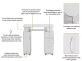 Embossed White Particle Board with Melamine Laminate 1155574cm One-Door Three-Drawer Computer Desk 28344115