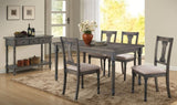 Weathered Grey Dining Table with Turned Leg B062P209321