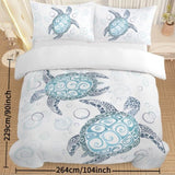 Sea Turtle Bedding Aqua Teal Blue Duvet Cover Sets Beach Turtle Bed Sets Ocean 3 Piece Turtle Themed 82360013