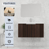 36 Inch Bathroom Cabinet With Resin Sink,Soft Close Doors,Float Mounting Design W999P204953