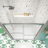 Bypass shower door, sliding door, with 1/4" tempered glass and Chromed finish 44-48"x70" W2122131038