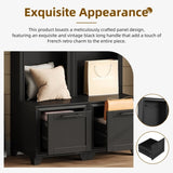 ON-TREND Elegant Free Standing Hall Tree Set of 2, Multifunctional 3-IN-1 Entryway Coat Rack with N721P249242B