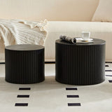 Nested table set 2 pieces, MDF coffee table set Living room/lounge area, black W2085123990