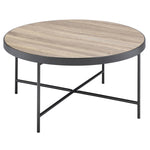 ZUN Weathered Grey Oak and Black Coffee Table B062P181353