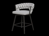 360&degSwivel Bar Chairs set of 2, equipped with soft cushioned backrest counter stool, metal leg W1727P234205