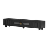 ZUN U-Can Modern TV Stand for TVs up to 80 Inches, Entertainment Center with Glass Door, 2 Drawers and WF323694AAB