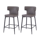 28inch Counter Height Bar Stools Set of 2, Modern Bar Upholstered Chairs with PU Leather, Metal N762P199304E