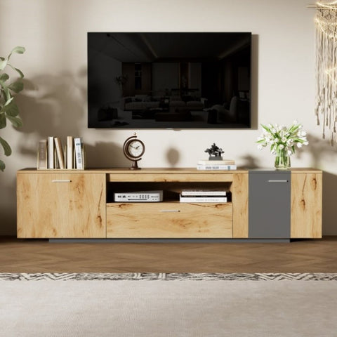 ZUN 70'' Modern TV Stand with 3 Cabinets& Drawer, Entertainment Center for TVs up to 80'', Color N710P179625E