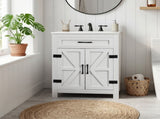 Washed white particleboard with melamine veneer, barn double door with U-shaped internal shelves, 51683906