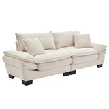 Corduroy Sofa Sleeper Couch Loveseat Sofa with Pillows Comfy Upholstered Deep Seat Sofa for W676P184129