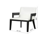 Modern Black Wood & White Glossy PU Leather Upholstered Dining Chairs Set of 2 N842P299017B