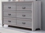 ZUN 1pc Contemporary Six Drawers Dresser Gray Driftwood Finish Rustic Finish Bedroom Wooden Furniture B011P234753