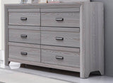 ZUN 1pc Contemporary Six Drawers Dresser Gray Driftwood Finish Rustic Finish Bedroom Wooden Furniture B011P234753