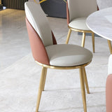 ZUN Dining Chairs Set of 2, Modern PU Leather Dining Gold Metal Legs for Living Kitchen Dining Room W2699P216823