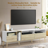 Modern TV with 3 Drawers and Open Shelves, Media Console Table for TVs up to 80'', Entertainment N710P234108K