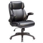 ZUN Modern Adjustable Office Chair, Leather Upholstered Swivel Chair for Office Room, Gray B011P204078