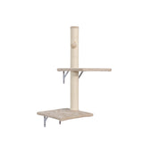 ZUN Wall-mounted Cat Tree, Cat Furniture with 2 Cat Condos House, 3 Cat Wall Shelves, 2 Ladder, 1 Cat W2181P153126