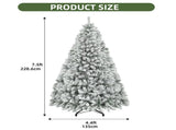 6 ft Pre-lit Snow Flocked Artificial Christmas Tree with 880 Branch Tips, Green 93187612