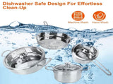 Stainless Steel Cookware Set Fast Even Heat Induction Pots Pans Set Dishwasher Safe with 2.7/3.7 62308857