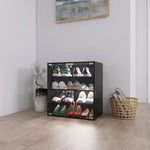 ZUN 4 Layers Black Shoe Cabinet with Glass Door and Glass Layer Shoes Display Cabinet with LED light W2139134910