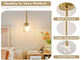 Gold Crystal Pendant Light Fixture Luxury Modern Kitchen Island Chandelier 5.11in Dining Room 56350511