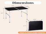 3ft Aluminum Alloy Folding Table Black 94753941