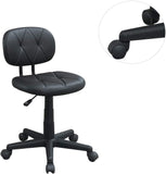 ZUN Modern 1pc Office Chair Black Tufted Design Upholstered Chairs with wheels HS00F1676-ID-AHD