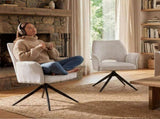 Fabric dining chair set of 2 modern soft cushioned rotating dining chairs, comfortable backrest W3851P452876