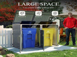 Garbage Bin Shed Stores 2 Trash Cans Metal Outdoor Bin Shed for Garbage Storage,54 cubic feet of W1598P357715
