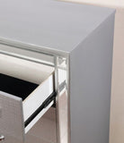 2 Drawers Wooden Drawer with Mirror Trim, Silver B016P252337