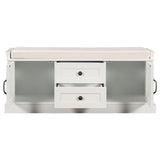 ZUN TREXM Storage Bench with 2 Drawers and 2 Cabinets, Shoe Bench with Removable Cushion for Living WF288172AAK