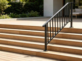 5-Step Stair Handrail Kit, Transitional Black Retro Arch Design with Installation Hardware, for 86165355