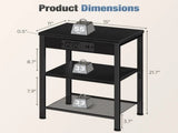 15.7" Small Side Table with Charging Station, End Table with Outlets & USB Ports, 3-Tier Adjustable 32069065