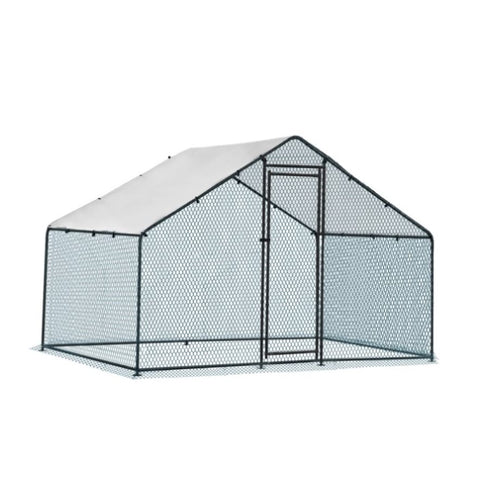 6.5 x 10 ft Large Metal Chicken Coop, Walk-in Poultry Cage Chicken Hen Run House with Waterproof 03144517