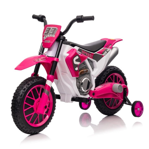 ZUN 12V Kids Ride on Toy Motorcycle, Electric Motor Toy Bike with Training Wheels for Kids 3-6, Rose Red W2181P164393