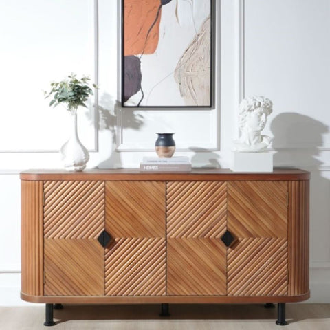 ZUN Accent Storage Cabinet, Modern Accent Buffet Cabinet Adjustable Shelves, Freestanding Sideboard W2729P202566