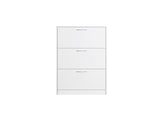 Shoe Cabinet for Entryway, White Narrow Shoe Storage Cabinet Flip Down Shoe Rack Wood 3 Tier Shoe 58259899
