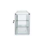 Tempered Glass Counter Top Display Showcase with Sliding Glass Door and Lock,Standard Aluminum W2221P201223